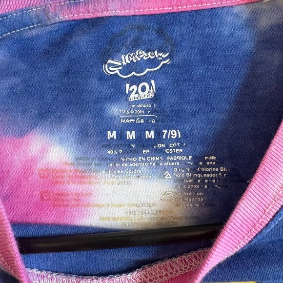 The Simpsons Juniors Lisa Skimmer T-Shirt Tie-Dye Graphic Multicolor Size M - Picture 5 of 10